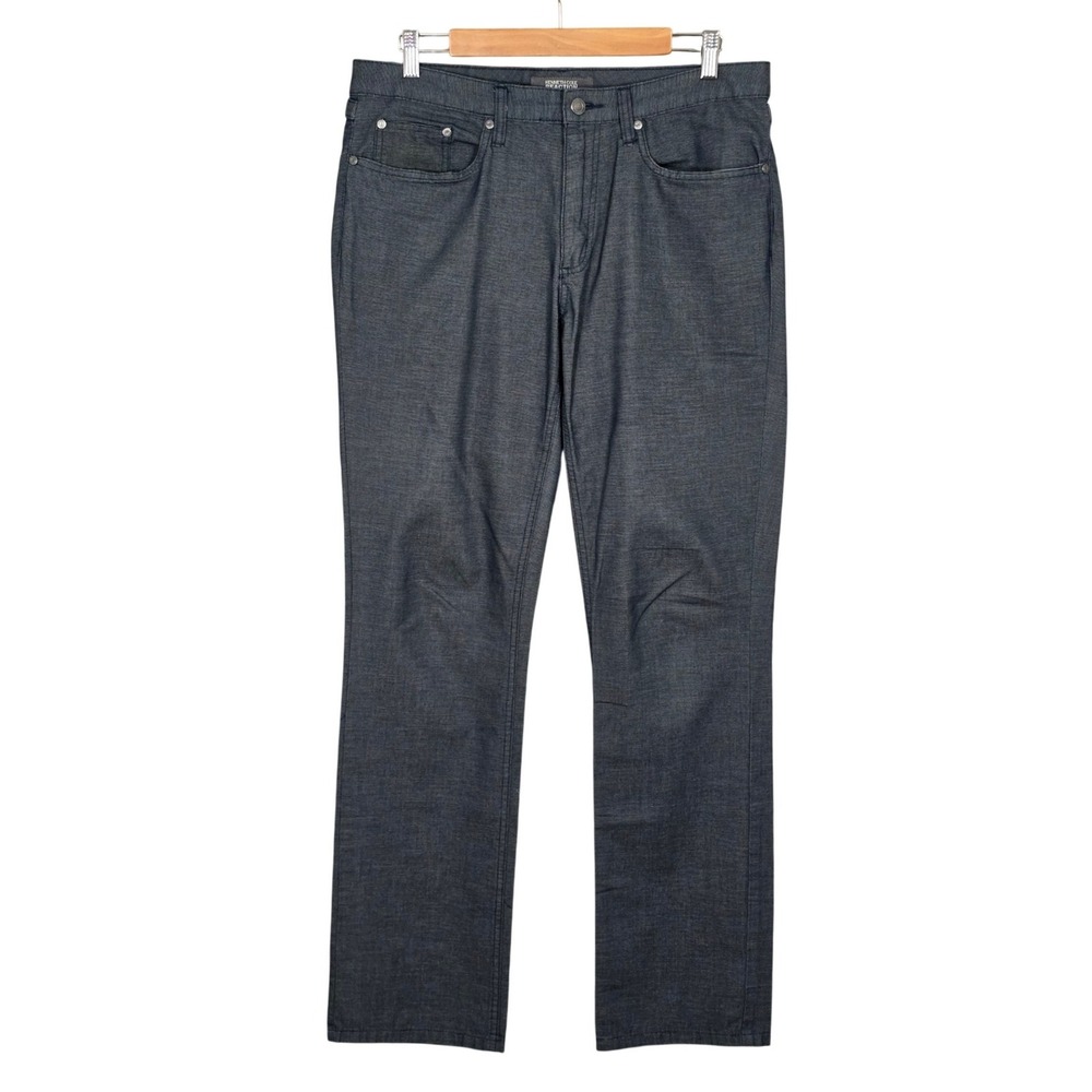 Kenneth Cole Reaction Men's Slim Fit Textured Cotton Chino Pants Blue 32/32